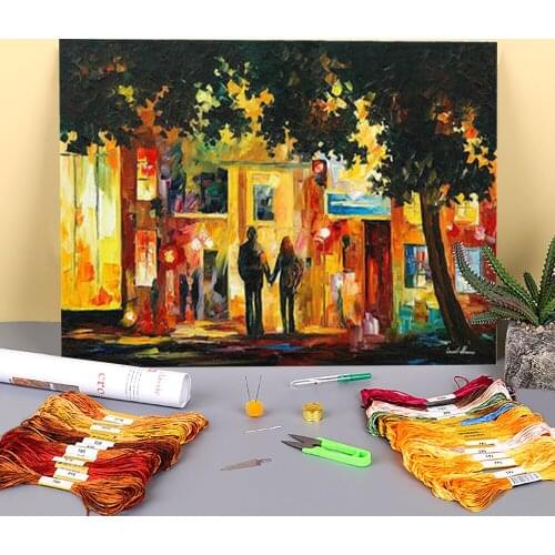 Homecoming Printed Fabric 11CT Cross-Stitch DIY Embroidery Patterns DMC Threads Knitting Sewing Needlework Craft Counted