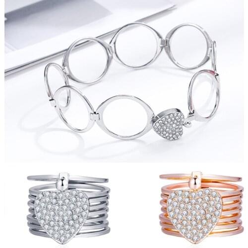 Rhinestone Ring Jewelry Accessories for Love Heart Dual-Use Telescopic Folding Rings Women