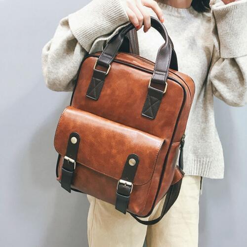 2020 mochila feminina anti theft school bags waterproof travel vintage laptop brown leather big backpack women korean designer