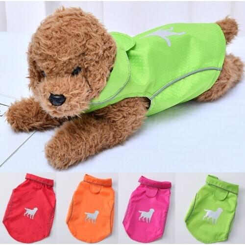 S-XL Sleeveless Creativity Pets Clothes Fashion Reflective Strip Vest Raincoats For Dogs Waterproof Breathable Thin Rain Coats