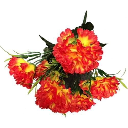 1Pc Simulation Carnation Realistic Look Vibrantly Colored 6 Heads DIY Handmade Carnations Artificial Flower for Mother Day Artif