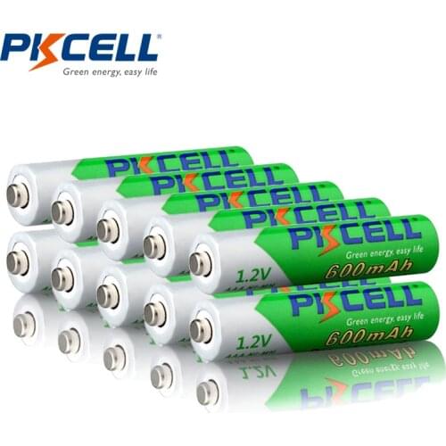 10pcs/lot PKCELL 1.2V AAA NIMH Pre-charged Rechargeable Battery 600mAh Ni-MH Low Self-discharged Batteries 1200Cycles