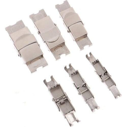 10pcs Stainless Steel Clasp Crimp Jaw Hook Watch Band Clasp For Leather Silicone Bracelet Jewelry Making DIY Connect Lace Buckle