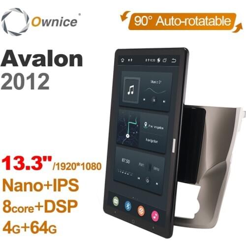13.3 Inch 1920*1080 Ownice Android 10.0 for Toyota AVALON 2012 Car Radio Multimedia Video Audio GPS head Unit Auto Rotatable