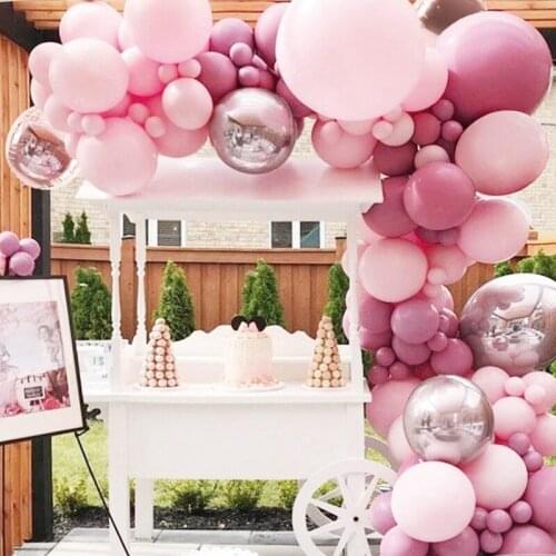 142pcs Pink Balloon Garland Arch Kit Rose Gold Latex Air Balloons Baby Shower Girl Birthday Party Wedding Decorations Supplies