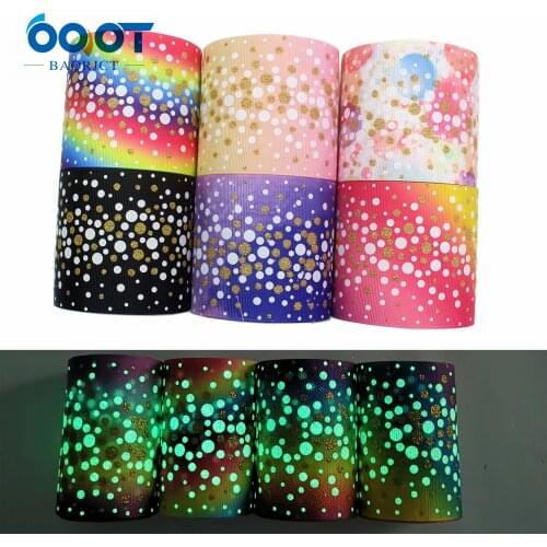 19YG-7,‘’ 75mm New Fluorescence Small dots Printed grosgrain Ribbons,2 yards DIY handmade Headwear Gift wrappin