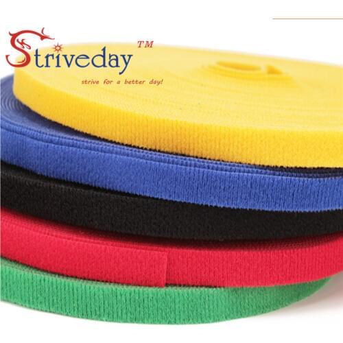 25 Meters/roll magic tape nylon cable ties Width 1cm wire management cable ties DIY 6 colors to choose from