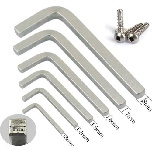 3-8mm L Shape Square Head Wrench Suit for Security Self Tapping Screw Square Drive Pan Head