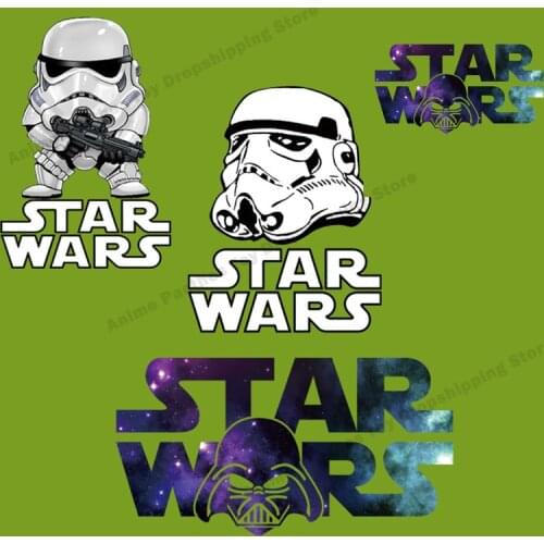 Disney Appliques Star Wars movie anime Cartoon Patches for Clothing Iron on Patch Eco-Friendly Clothes Heat Transfer Accessories