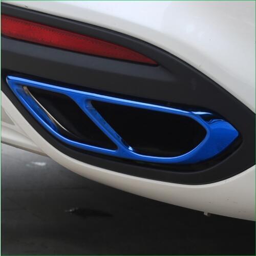 Car Styling For Ford Mondeo / Fusion Sedan 2013-2017 Stainless Steel Rear Dual Exhaust End Pipe Tip Sticker Sequins Cover Trim