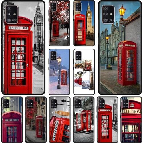 Phone Case For Samsung Galaxy A51 A12 A21s A71 A31 A52 A32 A02s A11 A72 A41 A42 A01 A02 Black Soft Cover London big ben bus