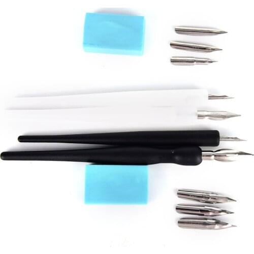 Nib Holder Eraser Painting material escolar Stationery Set 1 set Manga Pen Dip Pen Set Cartoon Calligraphy Drawing Tool