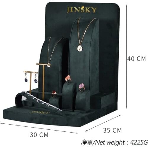 Jewelry display props treasure blue ring earrings necklace jewelry stand high-end window counter display