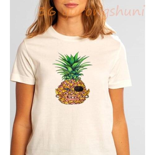 New summer femme tops tees pineapple fruit t shirt Women funny woman graphic print tshirt harajuku female short sleeve clothes