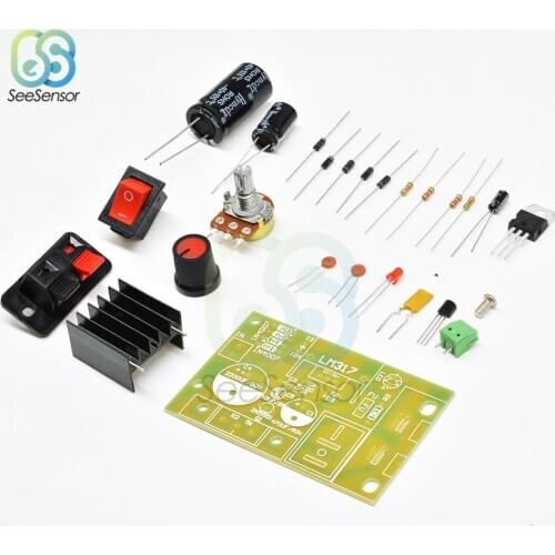 DIY Kit LM317 DC/AC to DC Step Down Power Supply Module Adjustable Voltage Regulator Switch 5-35V to 1.3-30V
