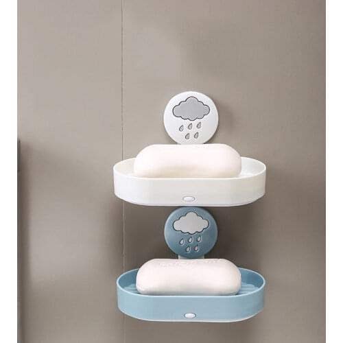 Bathroom Shower Soap Box Dish Storage Plate Tray Holder Case Soap Holder Housekeeping Container Organizers drain soap holder