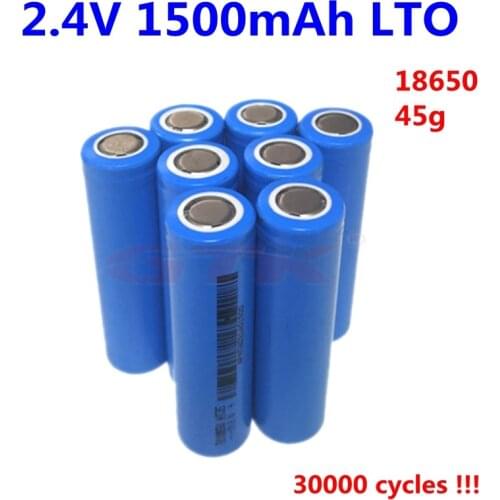 100pcs deep cycles 18650 LTO 2.4V 2.3V 1500mAh lithium Titanate battery for model airplane medical machines power tools