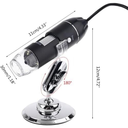 3-in-1 1600X USB Microscope OSX Windows PC Type-C Micro-USB Cell Phone Magnifier