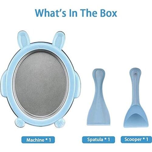 Mini Ice Cream Maker Cartoon Fried Ice Machine Fried Yogurt Machine Pan Home Stir Yogurt Machine With 2pcs Fried Ice Shovel #G2