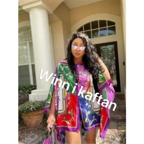 Abaya Kuwait Popular Summer Bohemian Batwing Sleeve Blouse Holiday Beach Party Caftan African Tops For Women