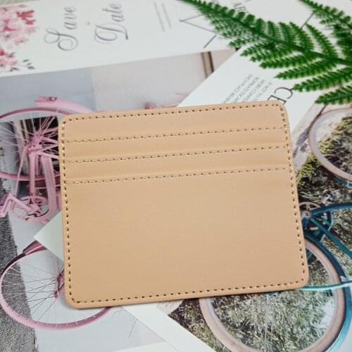 Fashion slim minimalist wallet PU leather credit card holder ID card holder candy color bank multi-slot card holder card holder