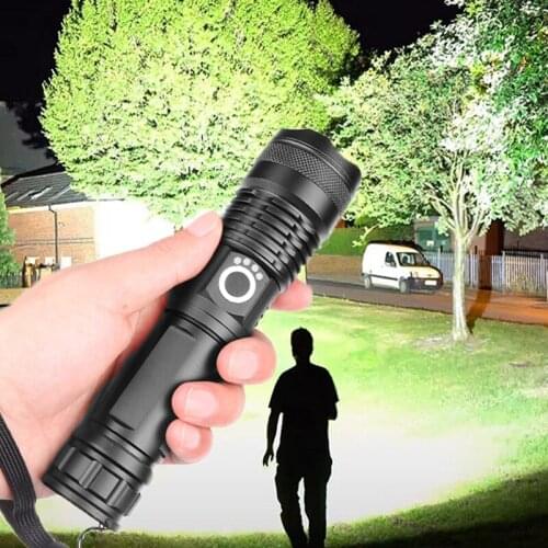 90000 High Lumens Most powerful Flashlight 5 Modes USB Zoomable LED Torch Waterproof 18650 or 26650 battery Best Camping Outdoor