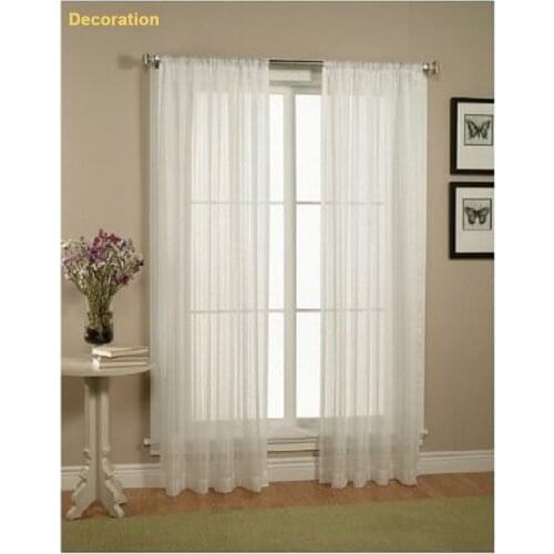 Solid White Tulle Sheer Window Curtains For Living Room The Bedroom Modern Tulle Voile Organza Curtains Fabric Drapes #P2