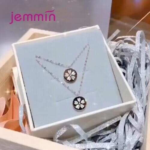 New Flower Pendant Necklace Jewelry 925 Sterling Silver Necklaces Chain Birthday Gift for Women Wedding Necklace Valentines Day