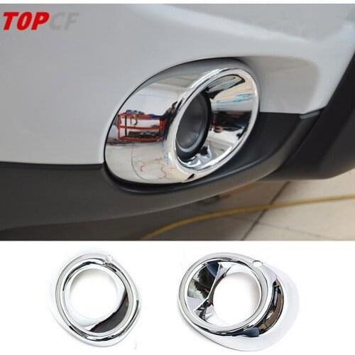 TOPCF For Mitsubishi Outlander 2013-2015 Front Fog Light Foglight Lamp Cover Car Chrome Chromium Styling Trim Accessories