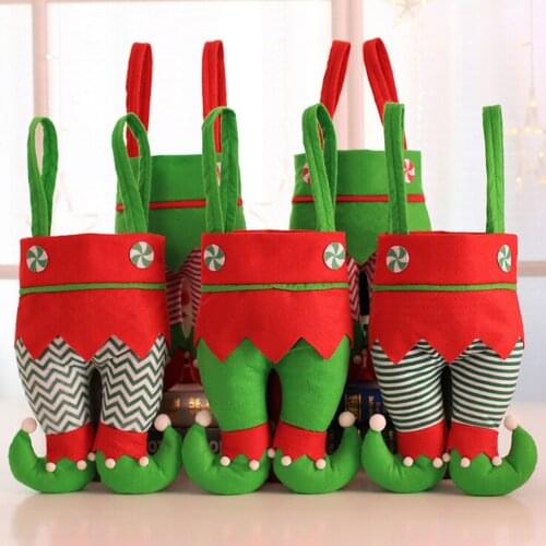 Christmas Candy Bag With Feet Christmas Decoration Child Gift Bag Cute Cartoon New Year Xmas Gift Holders Adornos De Navida @40