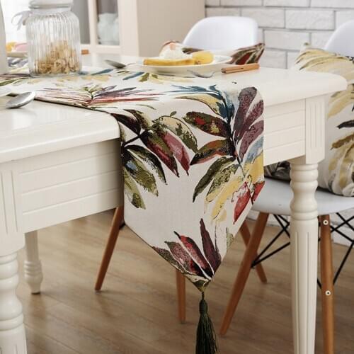 Nordic Jacquard Weave Tassels Table Runner Coffee Dining Table Decoration Tablecloth Home Textile Decor Bed Running Table Cloth