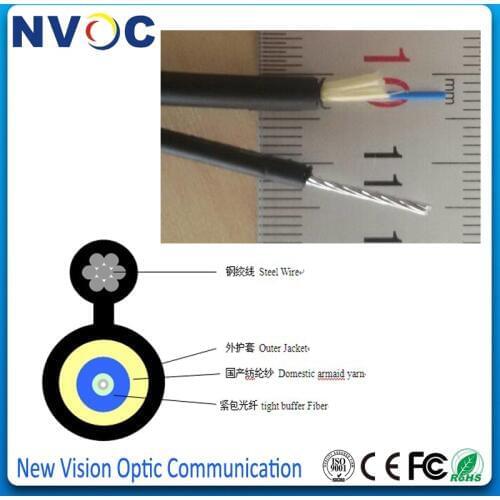 SM,1C,G657A1,Tight buffer fiber:0.9mm,Strength member: (0.4*7)-2.5mm,Cable Dia:(3.5+6.0)mm,LSZH,GYJCH 8-Figure Fiber Optic Cable