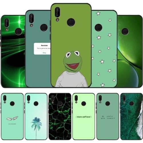 Green black soft Phone Case for huawei P40 P30 P20 P10 Pro lite P9 Lite nova 4E 6SE Psmart 2019 Y6 9 Prime