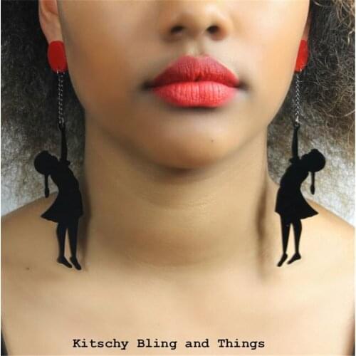 Women Drop Dangle Earrings Weird Big Long Black Girl Cute Punk серьгиc сережки Earings Pendients Kolczyki ピアス Fashion Jewelry