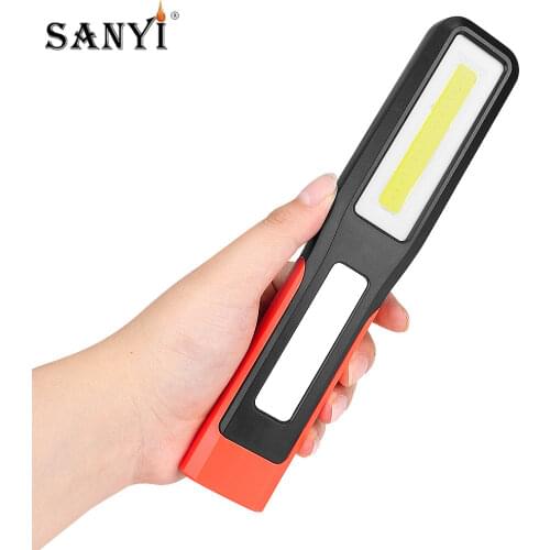2 in 1 Flashlight Floodlight 3 Modes COB LED Hand Torch Camping Magnetic Work Light Auto Inspection Repairing Lamp Emergency Use