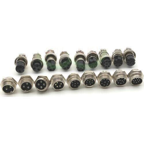 20set GX20 2pin 3pin 4Pin 5pin 6pin 7pin 8Pin 9pin 10pin 12PIN 20mm Audio Chassis Mount Connector