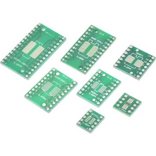 35pcs=7value*5pcs PCB Board Kit SMD Turn To DIP SOP MSOP SSOP TSSOP 8 10 14 16 20 24 28 SMT To DIP