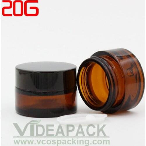 50pcs 20g 30g Cosmetics Empty bottles / lotion bottle / brown glass cream jar / BB cream jar black foil cover