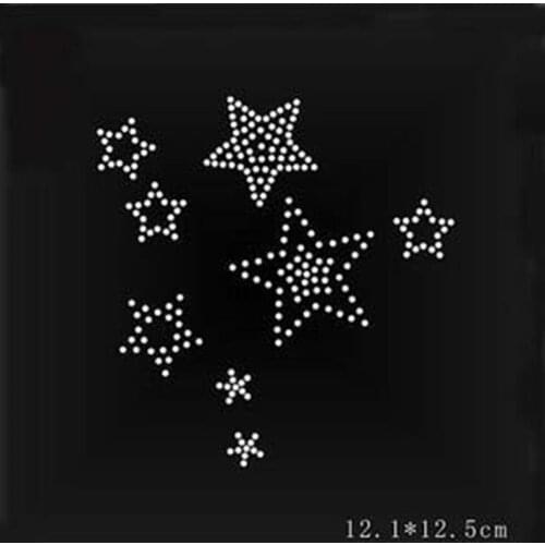 6pc/lot Star sticker hot fix rhinestones rhinestone iron on transfers designs rhinestones fix design stone