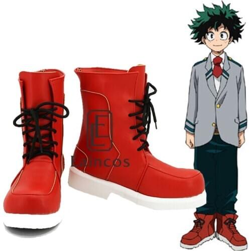 Anime My Hero Academia Midoriya Izuku Cosplay Red Shoes Custom Made