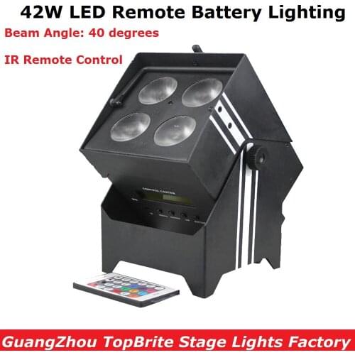 Wireless Battery Powered Portable Uplights 42W 6IN1 Led Par Light RGBWA+UV Slim Par Can With IRC For Party Wedding Decorations