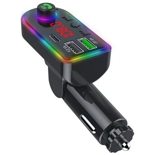 Bluetooth FM Transmitter for Car,Bluetooth Car Adapter MP3 Player FM Transmitter Receiver,Hands Free Calling,LED Display