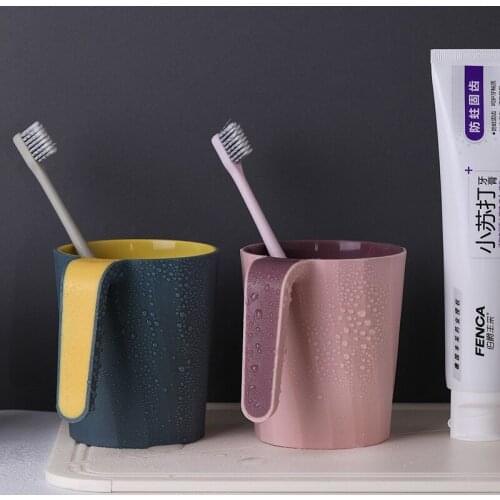 Mouth cup Tooth brushing cup Non-Slip Without Cover Two-Color Couple Tooth Mug Washing Cup Bathroom supplies