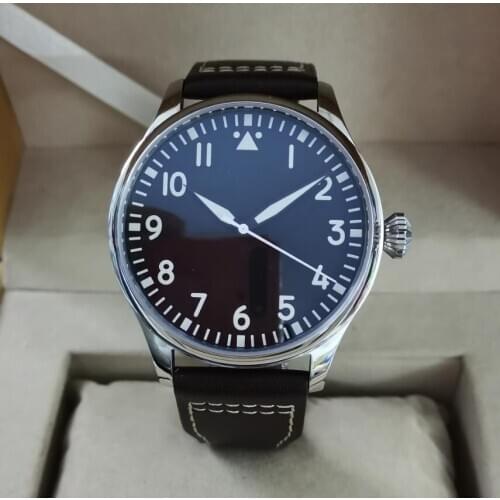 44mm Pilot style Automatic mens Watch simple style Japan NH35A Automatic movement Sapphire Crystal C3 luminous
