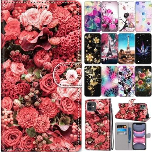 Floral Case Painted Leather Cover For Bag Samsung Galaxy J1 2016 J5 2017 J7 Pro J4 Core J6 Plus J8 2018 J710 J510 J530 J120 E08F