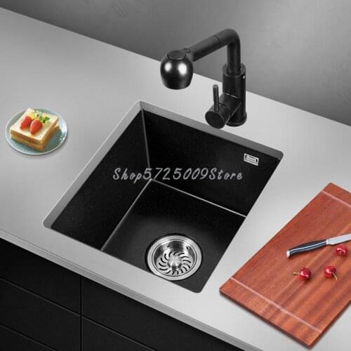 Quartz Stone Sink Single Bowl Kitchen Thickened Granite Sink Bar Counter Basin Small Single Bowl Package