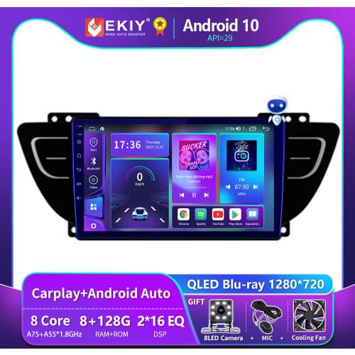 EKIY 1280*720P IPS 6G 128G Android 10 AutoRadio For Geely Atlas NL-3 2016-2020 Car Radio Navigation GPS no 2 din 2din Head Unit