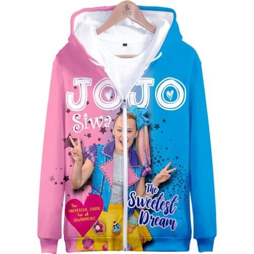 Hot Sale 3D JOJO SIWA Hoodies Boys Girls Sweatshirts Harajuku Autumn Kids Tops 3D Print JOJO SIWA Hoodie Men Women Casual Zipper