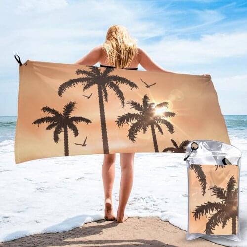 Wearable Bath Towel Tropical Palm Trees Landscape Soft and Absorbent Unique Towel for Hotel Home Bathroom Gifts Women Bathrob