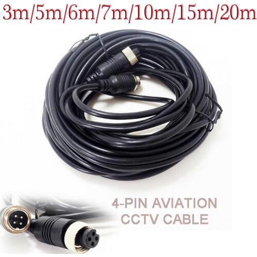 4 Pin Car Video Cable reversing Aviation Head Car Camera Video Cable 3M 5M 6M 7M 10M 15M Extension Cable Wire for Car Truck